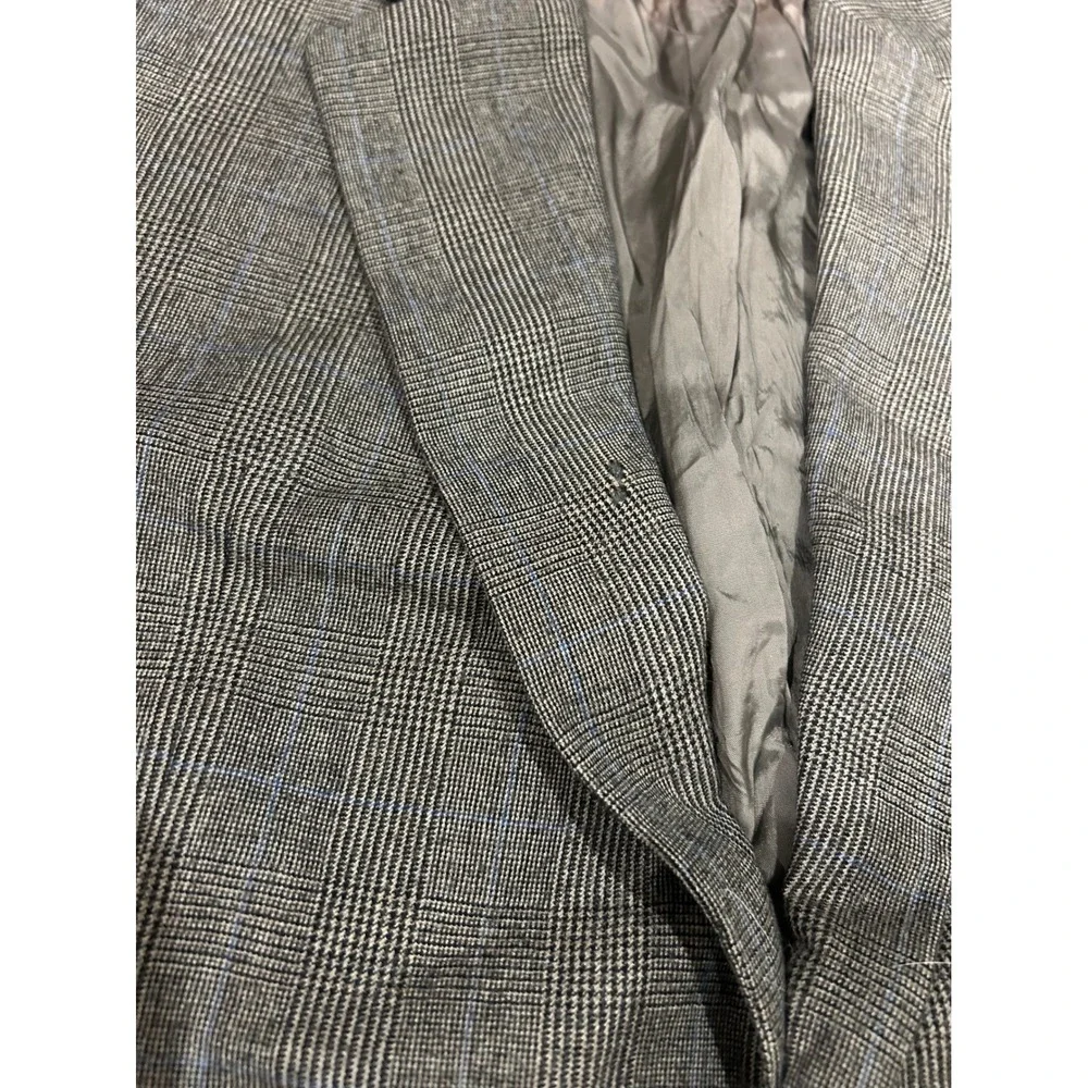 Lauren Ralph Lauren Mens 44R‎ Blazer Grey Glen Plaid Wool Cashmere Sport Coat
